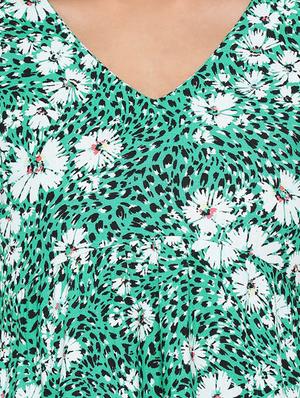 puff sleeved floral high low dress - 17715156 - Standard Image - 4