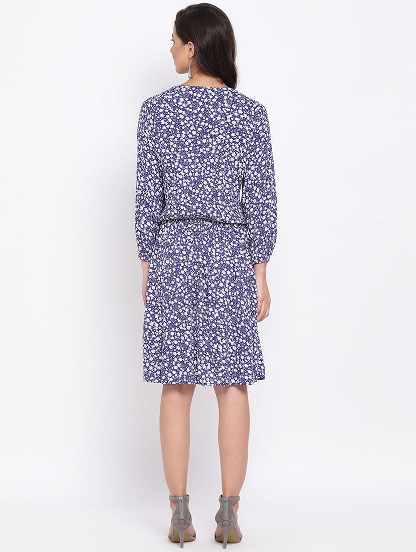 tie up neck floral a-line dress - 17715159 - Zoom Image - 3
