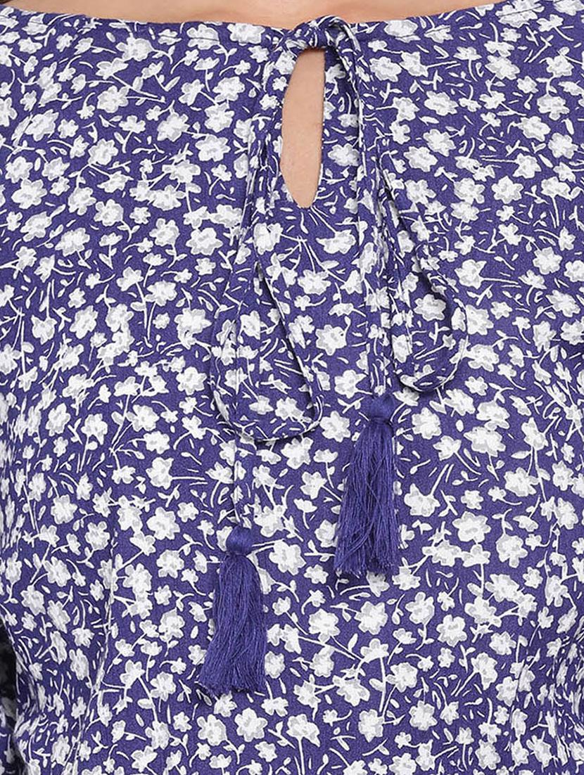 tie up neck floral a-line dress - 17715159 - Zoom Image - 4