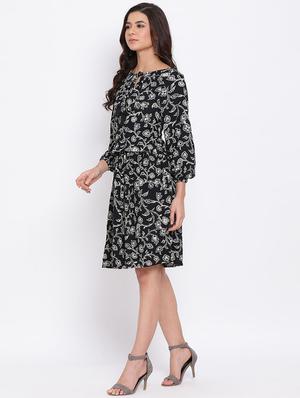 tie up neck floral a-line dress - 17715160 - Standard Image - 2