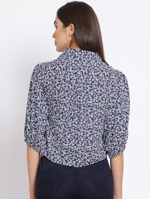puff sleeved polka dot crop shirt - 17715167 - Standard Image - 3