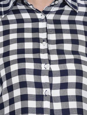 puff sleeved checkered crop shirt - 17715168 - Standard Image - 5
