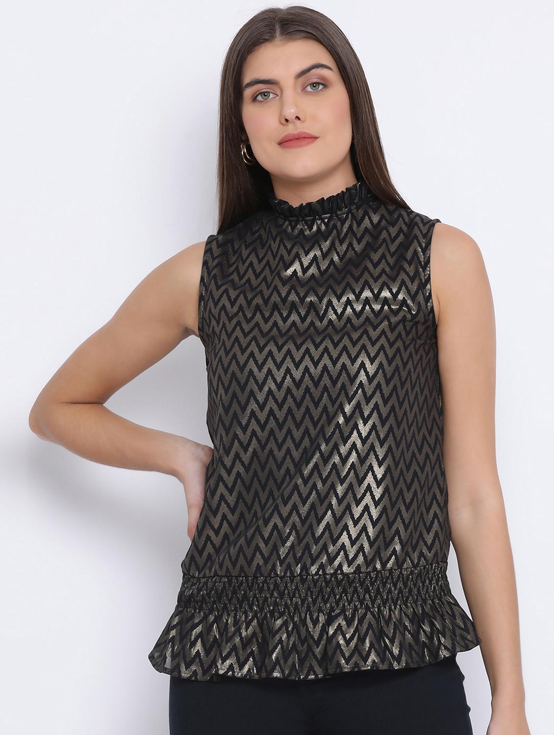 frill detail chevron top - 17715209 - Zoom Image - 1