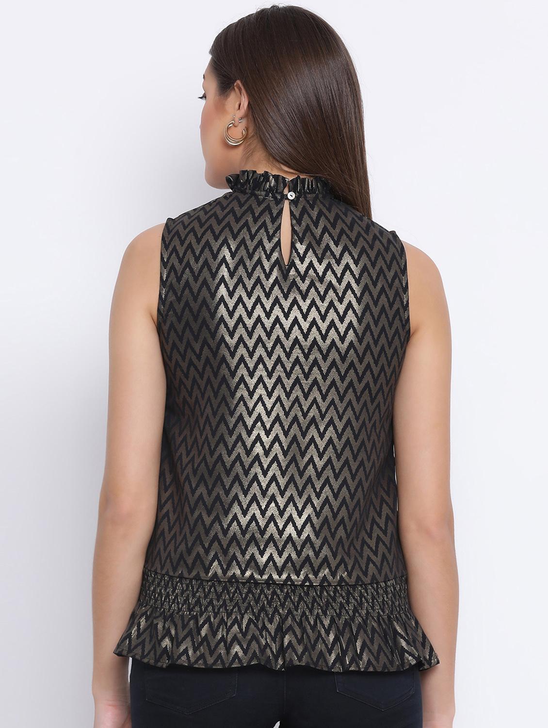 frill detail chevron top - 17715209 - Zoom Image - 3