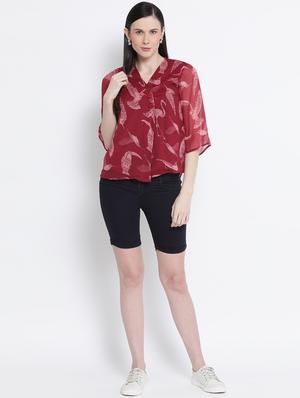bell sleeved printed top - 17715210 - Standard Image - 4