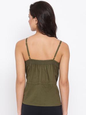 tie front solid top - 17715211 - Standard Image - 3