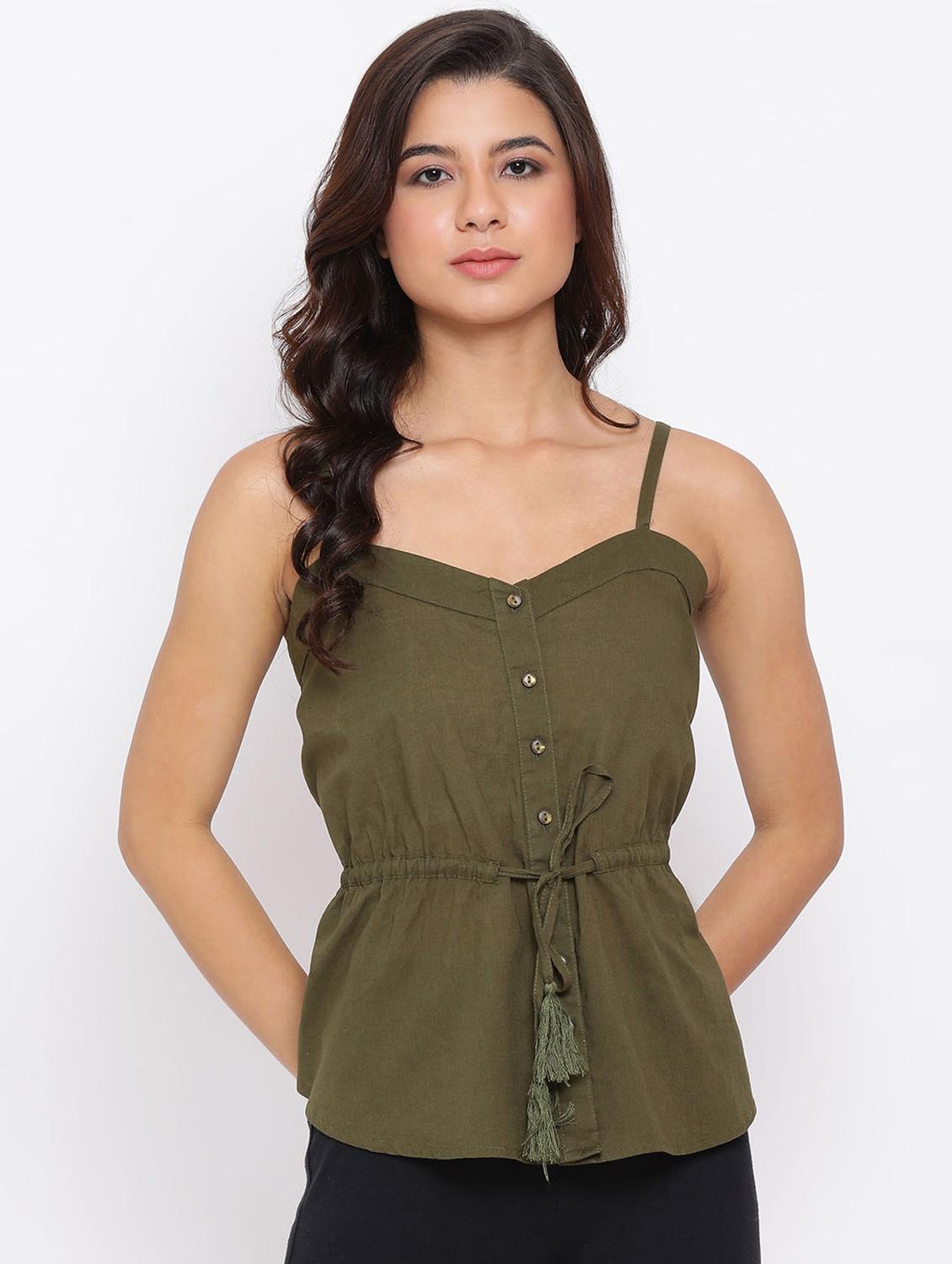 tie front solid top - 17715211 - Zoom Image - 1