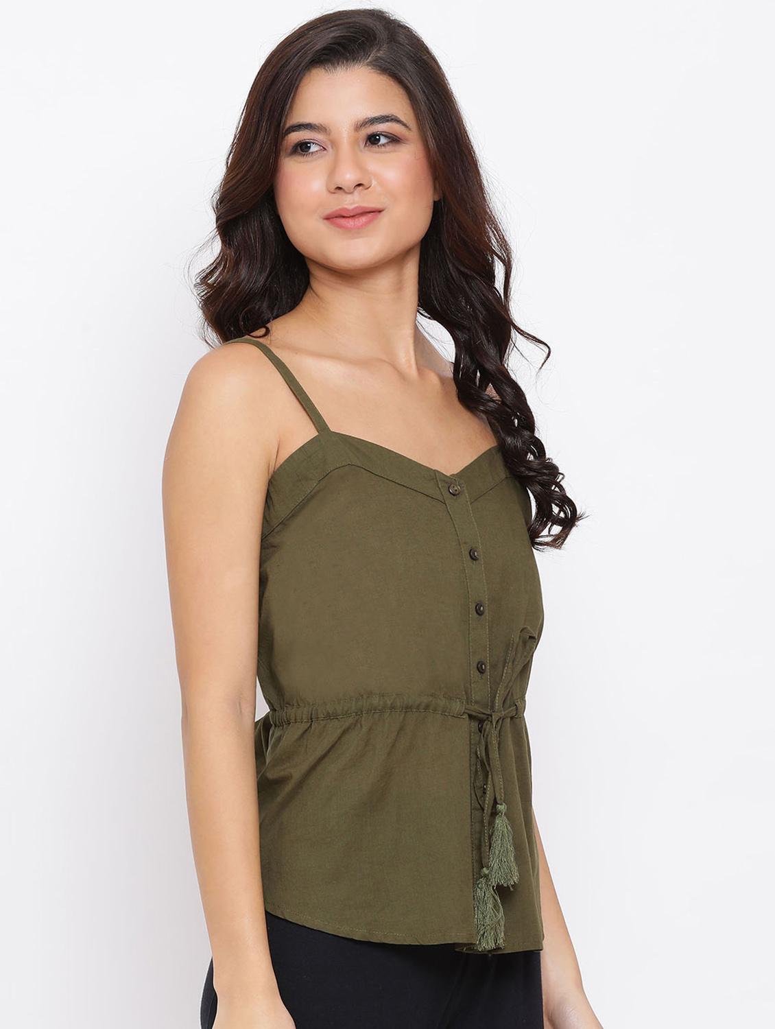tie front solid top - 17715211 - Zoom Image - 2