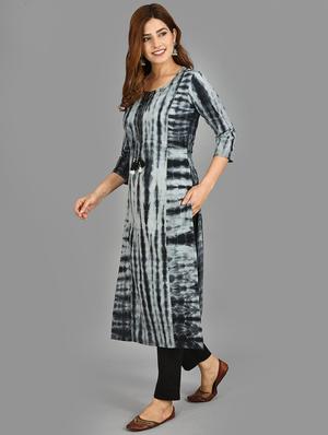 shibori printed straight kurta - 17715218 - Standard Image - 2