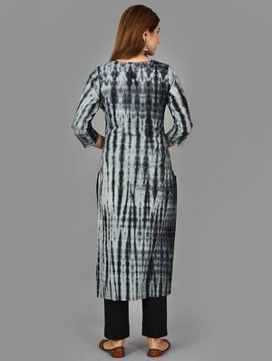shibori printed straight kurta - 17715218 - Standard Image - 3