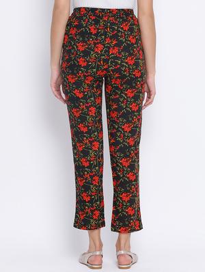 high rise floral flat front trouser - 17715228 - Standard Image - 3
