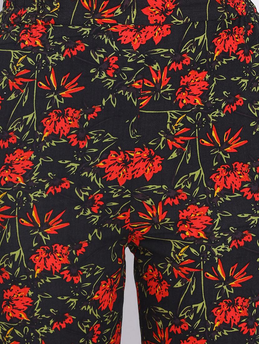 high rise floral flat front trouser - 17715228 - Zoom Image - 5