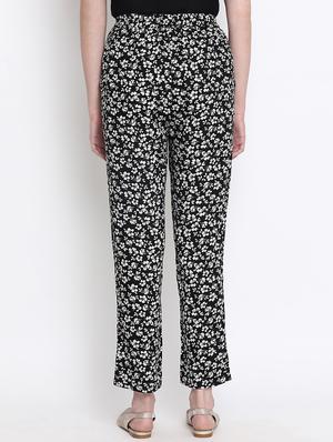 high rise floral flat front trouser - 17715229 - Standard Image - 3