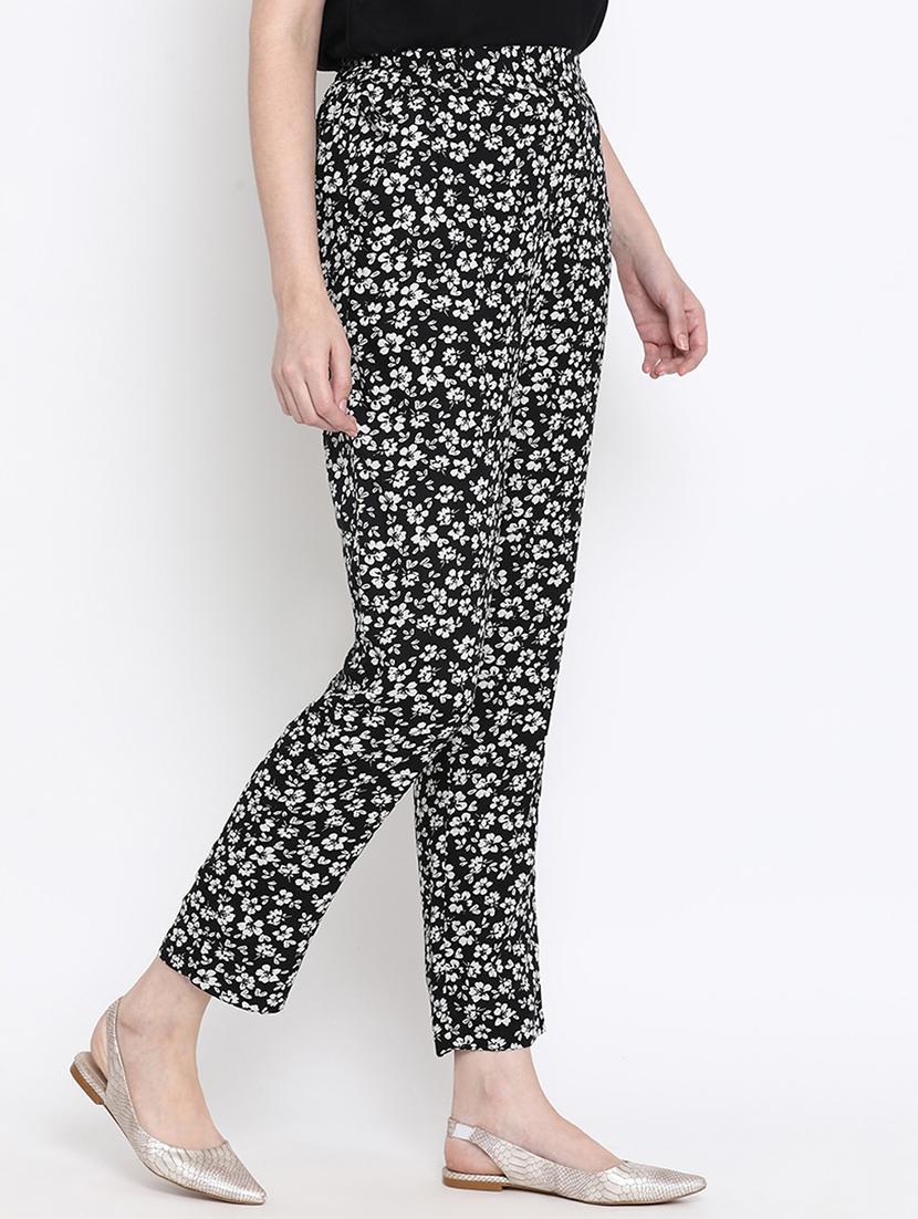 high rise floral flat front trouser - 17715229 - Zoom Image - 2