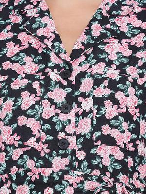 tie front floral jumpsuit - 17715264 - Standard Image - 4
