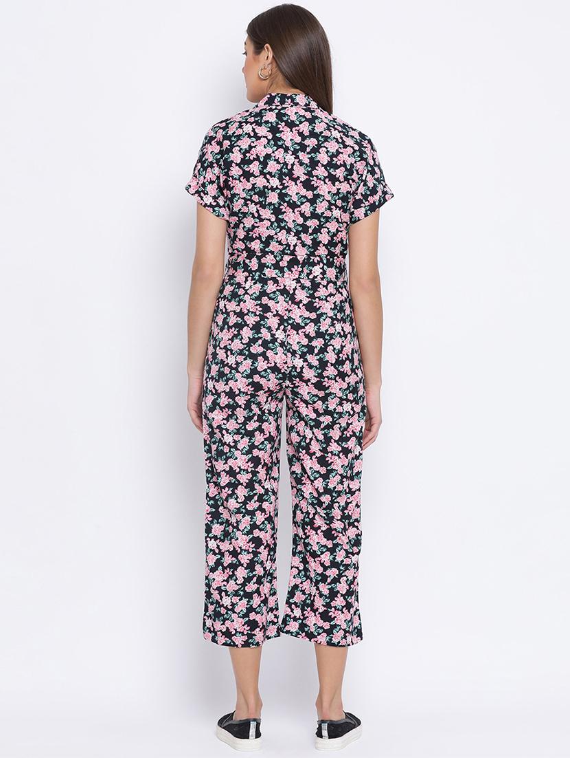 tie front floral jumpsuit - 17715264 - Zoom Image - 3