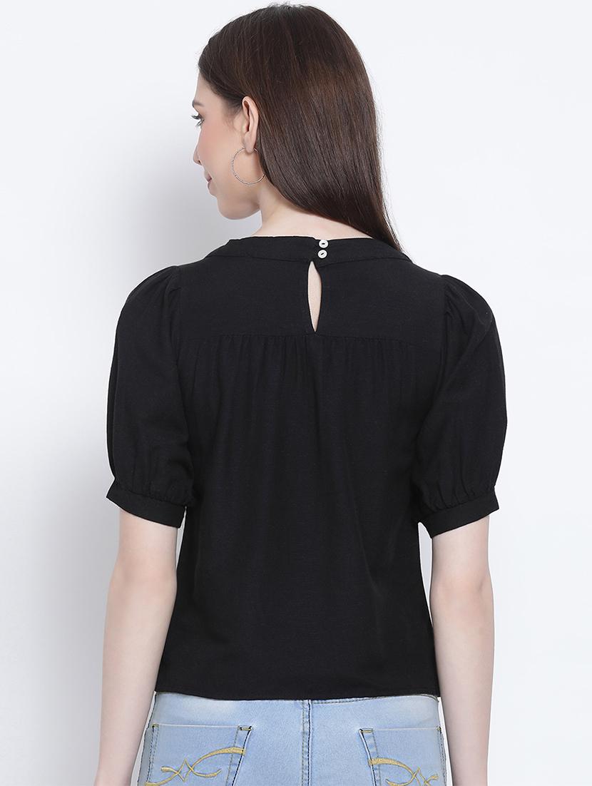 puff sleeves solid top - 17715282 - Zoom Image - 3