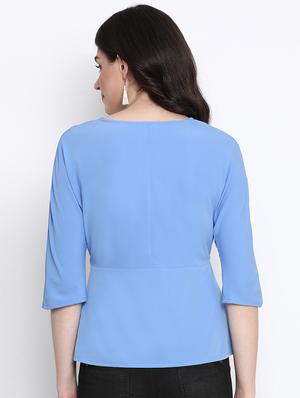 tie front solid top - 17715315 - Standard Image - 3