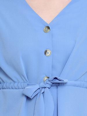 tie front solid top - 17715315 - Standard Image - 5