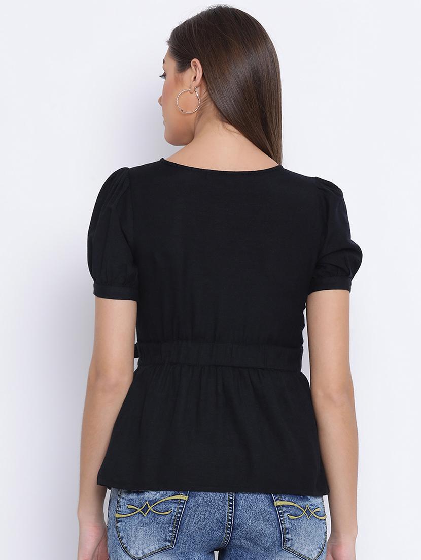 tie front solid top - 17715325 - Zoom Image - 3