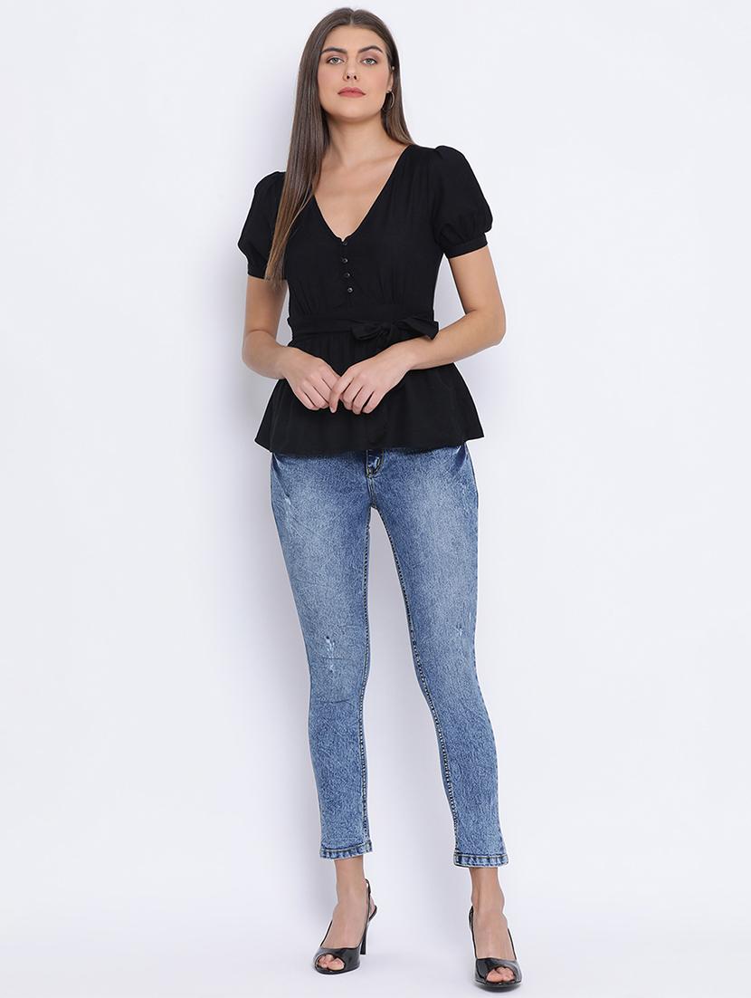 tie front solid top - 17715325 - Zoom Image - 4