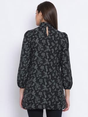 mock neck printed tunic - 17715330 - Standard Image - 3