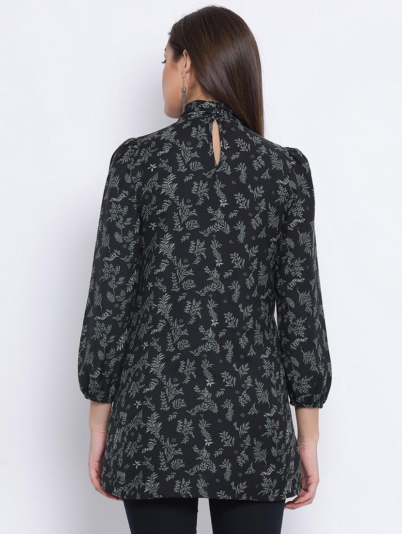 mock neck printed tunic - 17715330 - Zoom Image - 3
