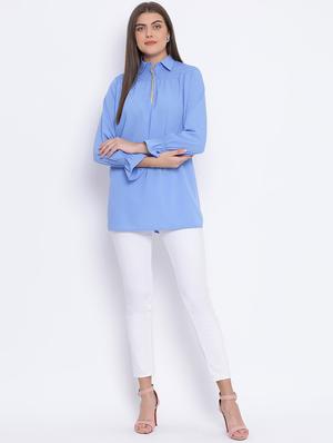 lace detail shirt tunic - 17715337 - Standard Image - 4