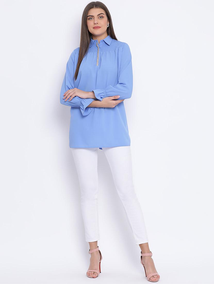 lace detail shirt tunic - 17715337 - Zoom Image - 4