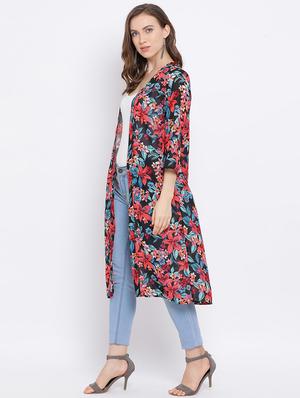 floral long regular shrug - 17715402 - Standard Image - 2
