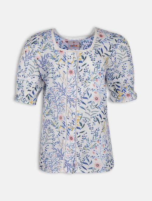 white printed regular top - 17715415 - Standard Image - 1