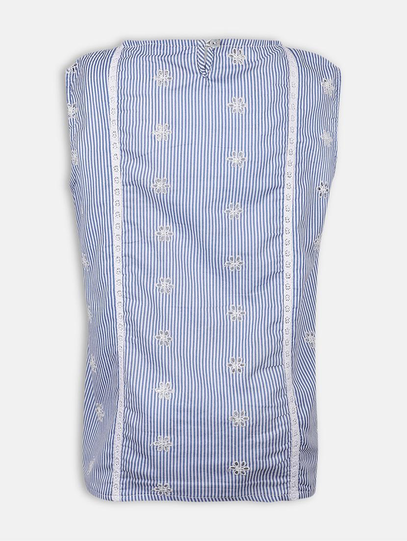 blue cotton regular top - 17715420 - Zoom Image - 2
