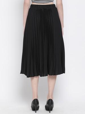 mid rise pleated a-line skirt - 17715430 - Standard Image - 3