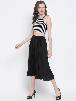 mid rise pleated a-line skirt - 17715430 - Standard Image - 4