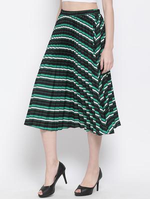 mid rise striped a-line skirt - 17715431 - Standard Image - 2
