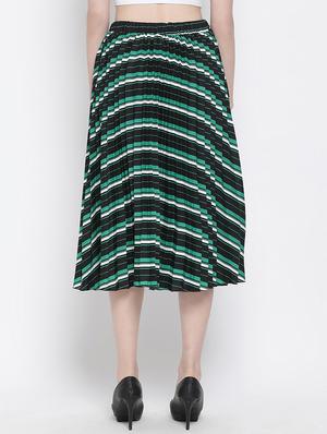 mid rise striped a-line skirt - 17715431 - Standard Image - 3