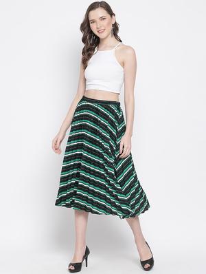 mid rise striped a-line skirt - 17715431 - Standard Image - 4