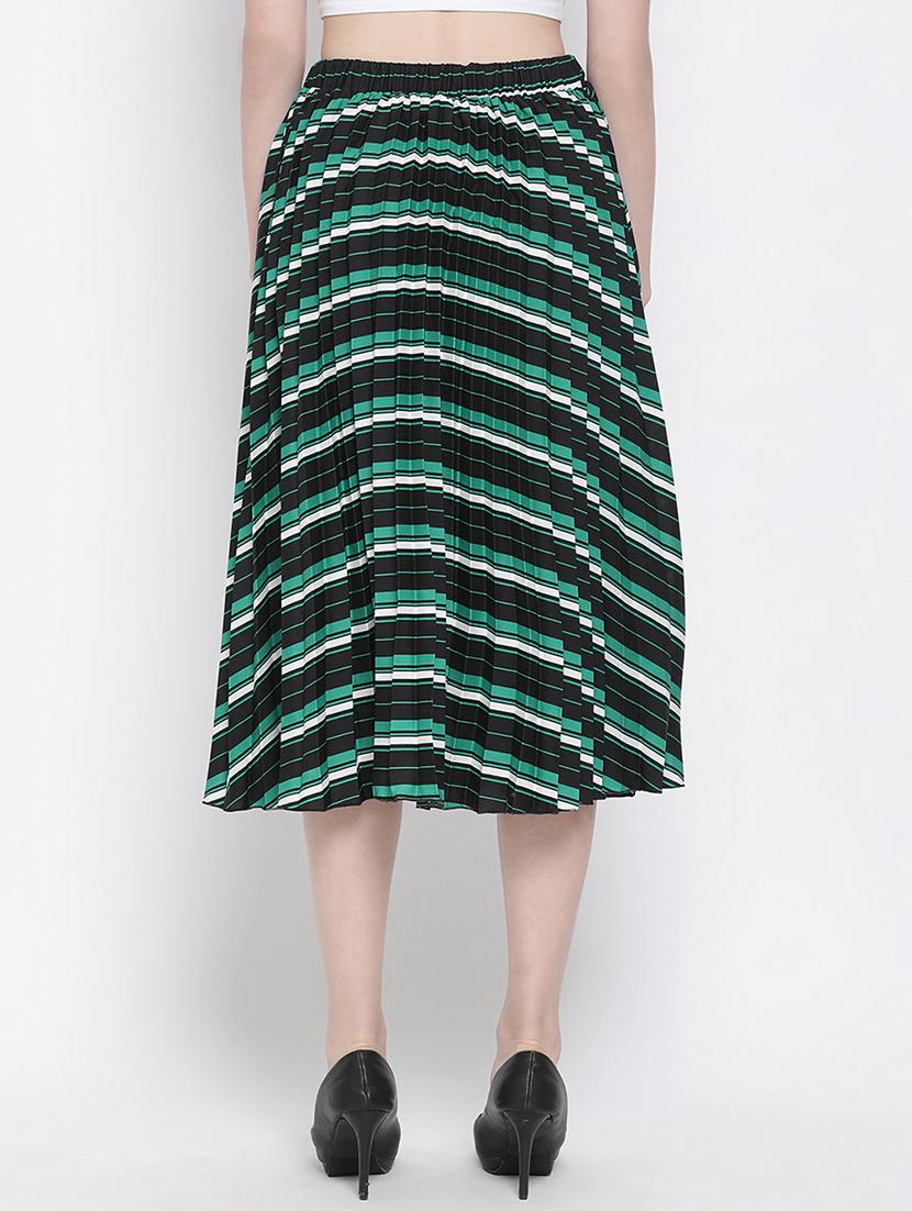 mid rise striped a-line skirt - 17715431 - Zoom Image - 3