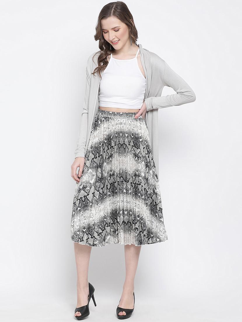 mid rise printed a-line skirt - 17715433 - Zoom Image - 4