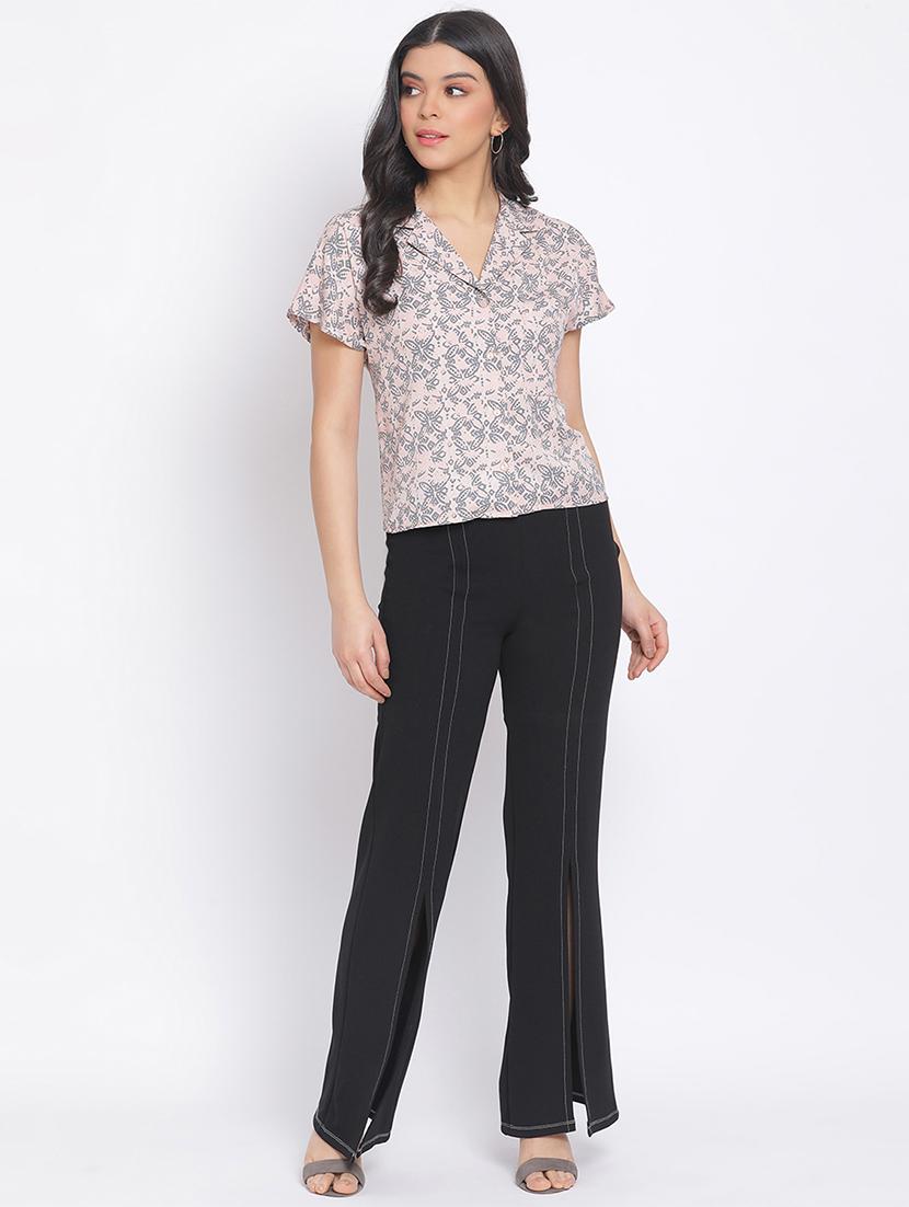 notched collar printed shirt - 17715455 - Zoom Image - 4