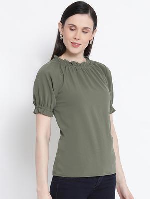 frill detail solid top - 17715461 - Standard Image - 2