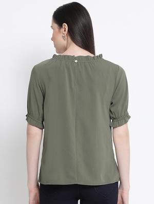 frill detail solid top - 17715461 - Standard Image - 3