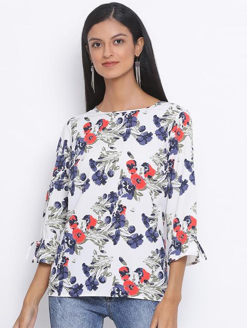 boat neck floral top - 17715462 - Standard Image - 1
