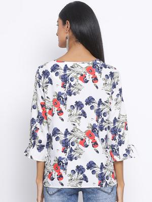 boat neck floral top - 17715462 - Standard Image - 3