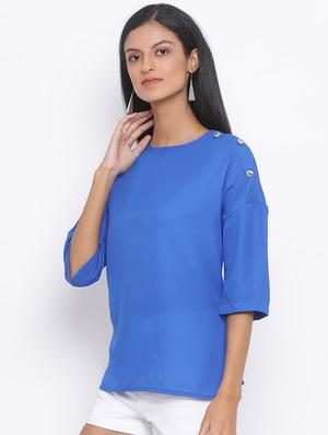 boat neck solid top - 17715463 - Standard Image - 2