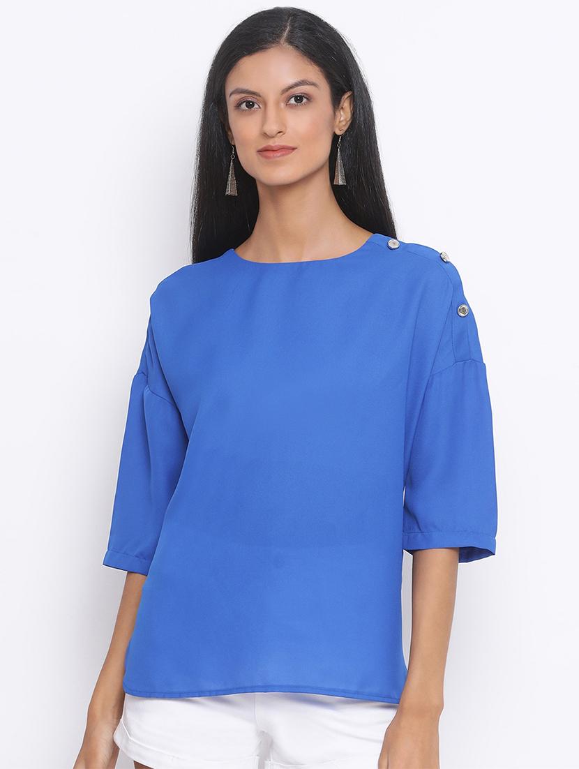 boat neck solid top - 17715463 - Zoom Image - 1
