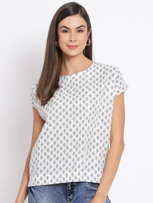 tie back printed top - 17715479 - Standard Image - 1
