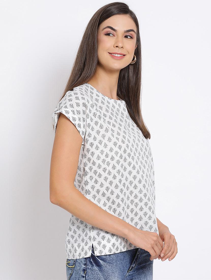 tie back printed top - 17715479 - Zoom Image - 2