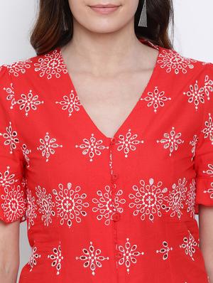 scallop hem embroidered top - 17715480 - Standard Image - 5