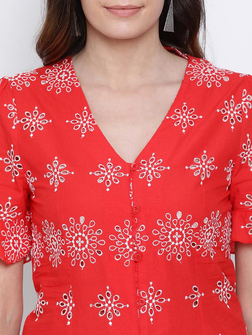 scallop hem embroidered top - 17715480 - Zoom Image - 5